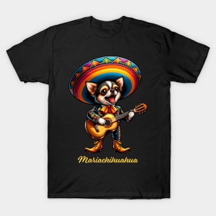 Mariachihuahua Funny Mariachi Chihuahua Traditional Guitar player Sombrero T-Shirt